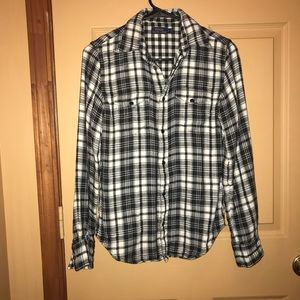 Ralph Lauren snap-button down plaid blouse